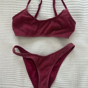Triangl Sparkling Burgundy Bikini Set